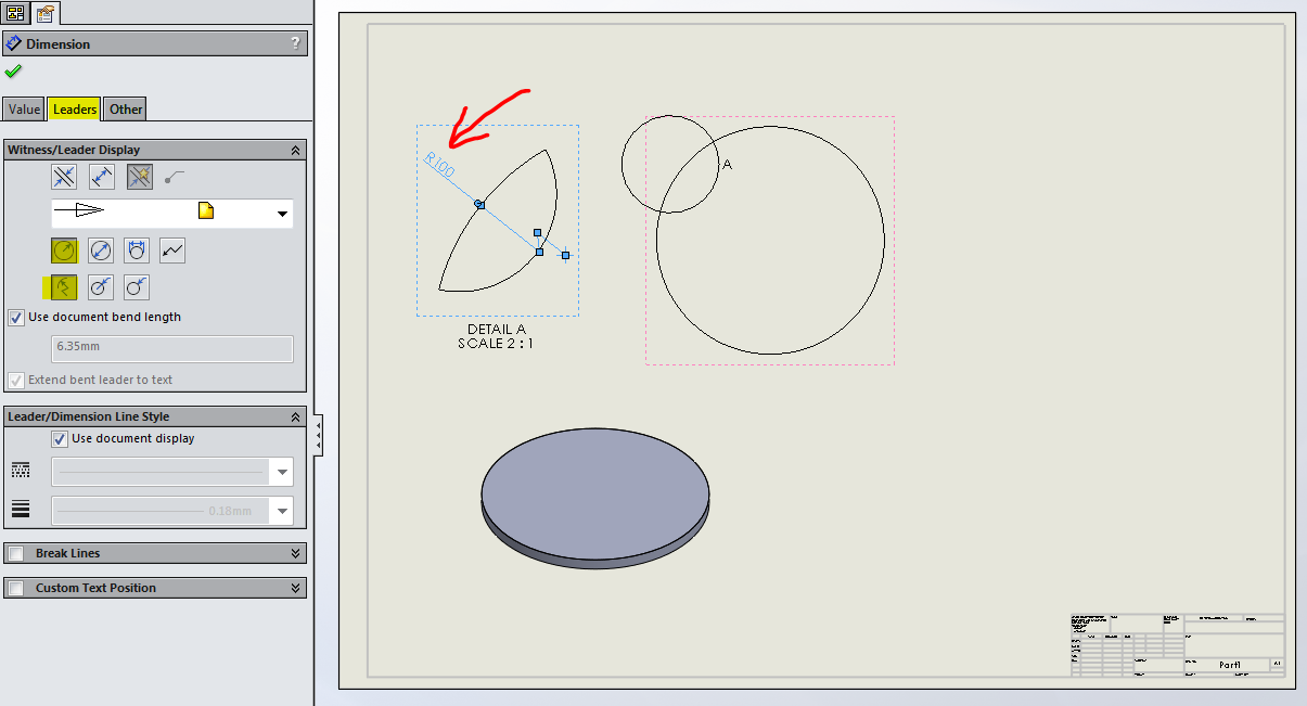 “Foreshortening” Drawing Dimensions Other Than Radii